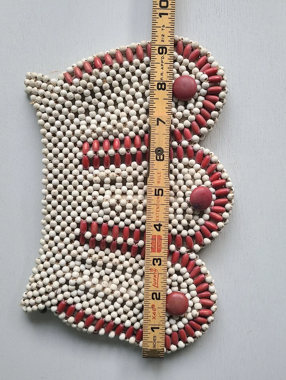 Vintage Wood Bead Clutch 1930s 1940s